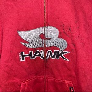 Tony Hawk Full Zip Hoodie Boys L Maroon Skater Skateboard Streetwear RN70361